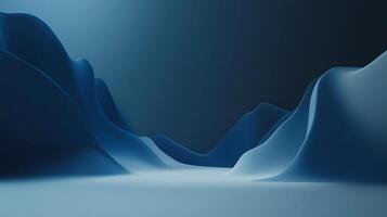 Abstract flowing forms create a soothing landscape of blues and whites. The smooth curves evoke a sense of calm and gentle movement. photo