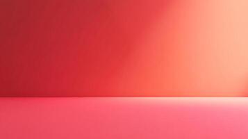 A vibrant studio shot featuring a background in shades of red and pink. The colors are bright and the scene is minimal and abstract. photo