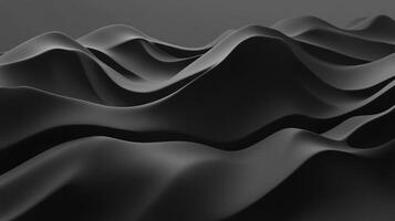 Abstract black and white flowing shapes, reminiscent of dunes or smooth fabric, create a modern minimalist aesthetic, visually appealing. photo