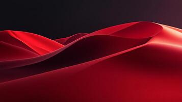 Abstract landscape with red wave forms against a dark gradient, suggesting a digital or otherworldly vista. Minimalist, modern design. photo
