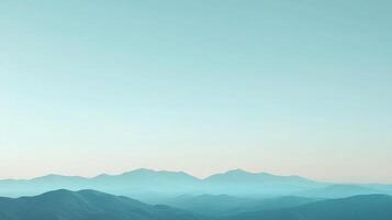 Serene mountain landscape with a gradient of blues. Perfect for relaxation and inspiration. Majestic peaks blending into a peaceful sky. photo