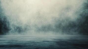 Mysterious atmospheric scene with a dark textured floor receding into a diffused and cloudy background, evoking a sense of depth and uncertainty. photo