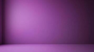 Purple minimalist background for product mockups, studio lighting, or presentation backdrops with smooth gradients and a clean geometric corner. photo