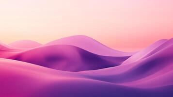 Abstract landscape with smooth, flowing shapes and a dreamy gradient of purple, pink, and orange. Calming and ethereal art. photo