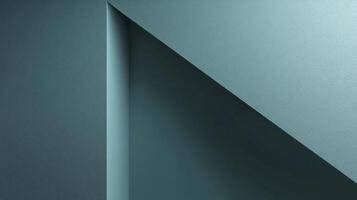 A minimalist abstract of textured blue walls creates geometric shapes with vertical lines and diagonal shadows for a modern background. photo