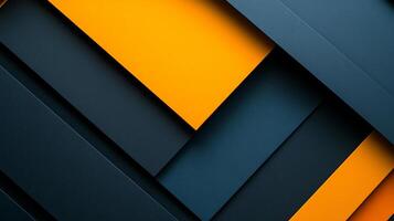 Abstract geometric layers in shades of blue and orange create a dynamic, modern composition with depth and visual interest. photo