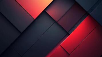 Abstract geometric composition featuring interconnected squares in shades of black and red, creating a modern, dynamic three-dimensional pattern. photo
