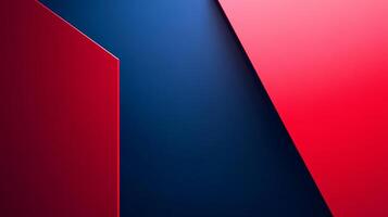 Abstract composition featuring geometric shapes and a gradient color scheme. Dominant hues are shades of blue and red in a simple geometric pattern. photo
