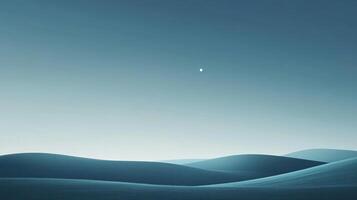 Minimalist abstract landscape with rolling hills under a clear sky, evoking serenity and a sense of expansive open space. photo