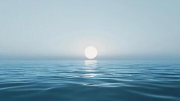 Serene seascape featuring gentle waves under a soft, diffused light. The scene evokes tranquility and peace.Minimalist composition. photo