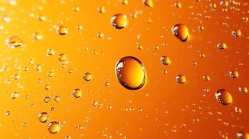 Water droplets cling to a vibrant surface, showcasing the beauty of condensation and light reflection in an abstract macro image. photo