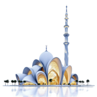 A mosque with a large dome and a tower png