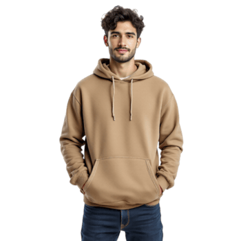 uma homem vestindo uma bronzeado moletom com capuz png