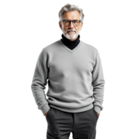 A man in a sweater and glasses posing png