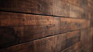 Rustic wood planks form a warm textured background. Rich brown tones and natural grain patterns create an inviting and cozy aesthetic. photo