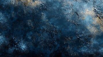 Abstract textural background in dark and light blue with gold elements. Suitable for various design and creative purposes. photo
