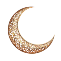 A golden crescent with intricate patterns on it png