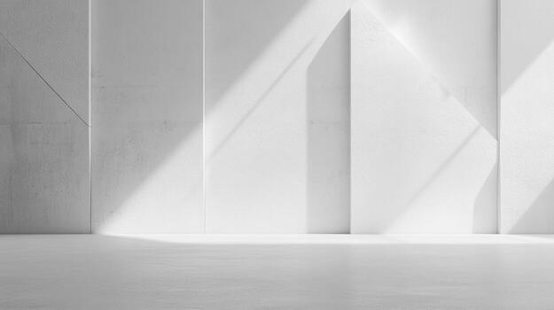 minimalista arquitectónico espacio con agudo ligero y sombra jugar creando un atmósfera de sereno sencillez y moderno diseño estética. foto