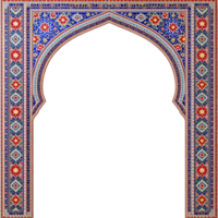 An arched window with a colorful pattern png