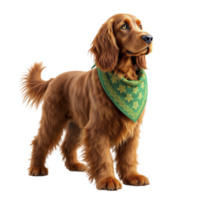 A dog wearing a green bandana png