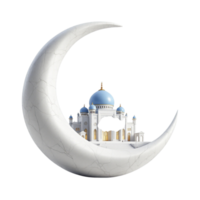 A crescent with a mosque on it png