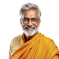 An old man with glasses and a beard smiling png