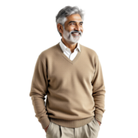 A man with a beard and a tan sweater png