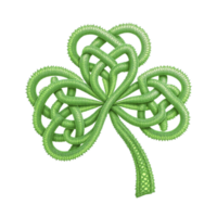 A green shamrock with a knot in the middle png