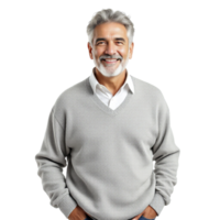 A man with a gray beard and sweater png