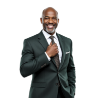 A man in a suit smiling and posing png