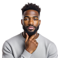 A man with a beard and a grey sweater png