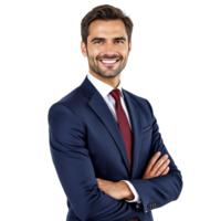 A man in a suit and tie is smiling png