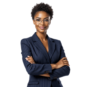 A beautiful african american woman in a business suit png