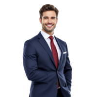A man in a suit and tie standing with his hands crossed png