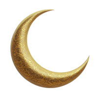 A golden crescent with intricate patterns on it png