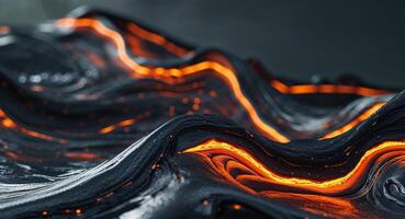 A close up of lava flowing over a black surface photo