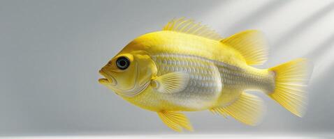 Large fish with a yellow body and a black eye photo