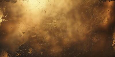 Vintage distressed look created by gold metallic gradient background with subtle grunge texture photo