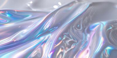 A close up of a shiny liquid with a rainbow effect photo