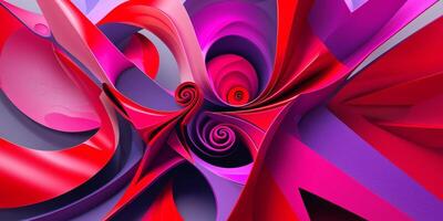 Abstract Geometric Design with Red Pink and Purple Shapes. photo