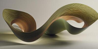 Abstract Art Featuring Symmetrical Brown Green Curves photo