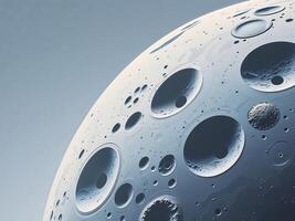Illustrated depiction of the lunar surface with a diverse array of craters photo