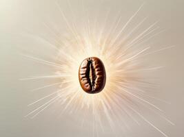 Coffee bean with light and spark photo