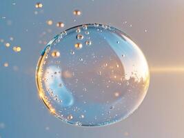 A bubble with bubbles floating in it photo