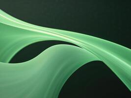 Abstract green curve flowing through space. photo