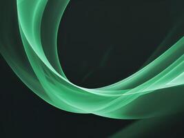 Abstract green curve flowing through space photo