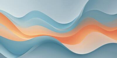 Abstract Wavy Background with Orange and Blue Gradient. photo