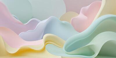 Pastel colored abstract background with fluid melting shapes creating a beautiful and unique design photo