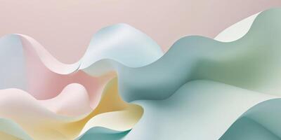 Pastel colored abstract background with fluid melting shapes creating a beautiful and unique design. photo