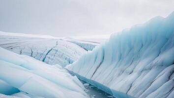 dynamic nature of glaciers representing continuous freezing and thawing processes and their impact on shaping land photo